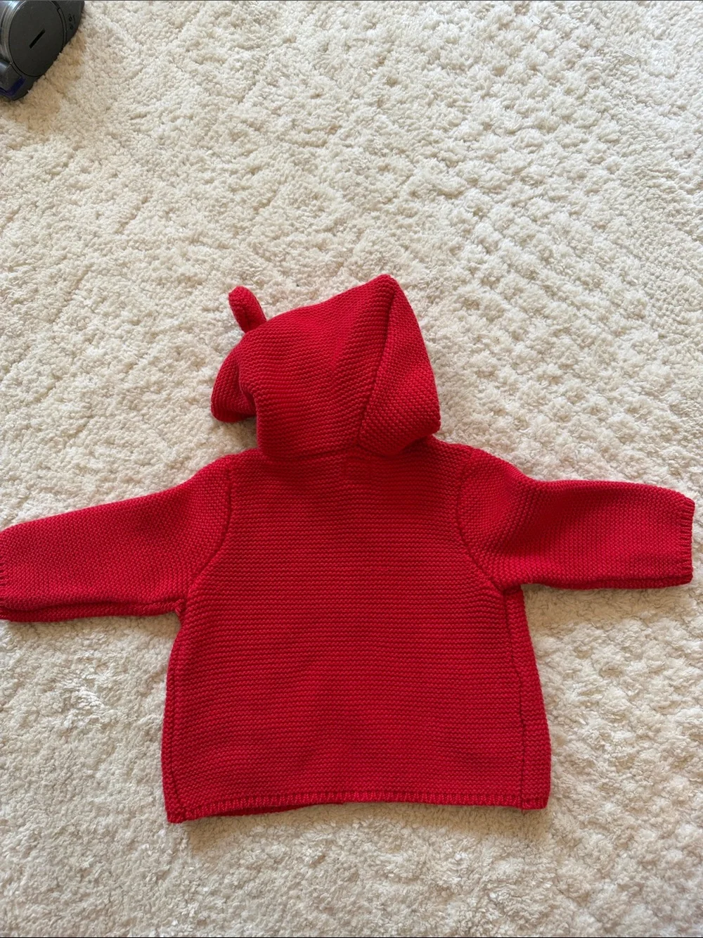 GAP Red Hooded Knit Baby Jacket with Ear Details